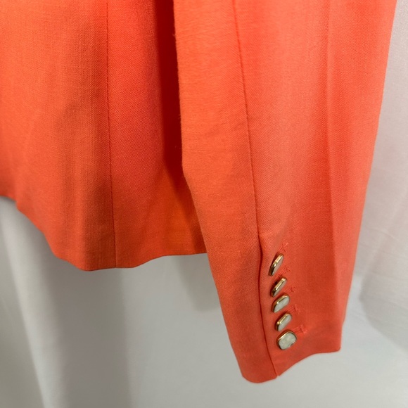 HOUSE OF HARLOW 1960 Orange Button Career Blazer Sz L - Picture 3 of 4